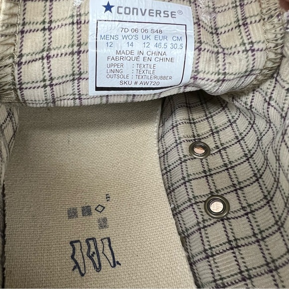 Converse CTAS OX, Cornstalk Retro Corduroy Sneakers, Men’s Size 12, New with Box - Picture 5 of 6
